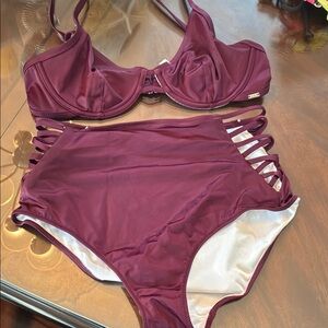 PINK Victoria's Secret Burgundy Bikini